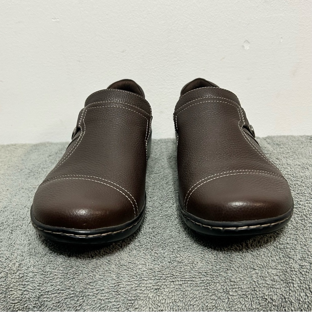 Clarks Leather Cora Poppy Slip On Shoes Womens Size 9 - Picture 5 of 13